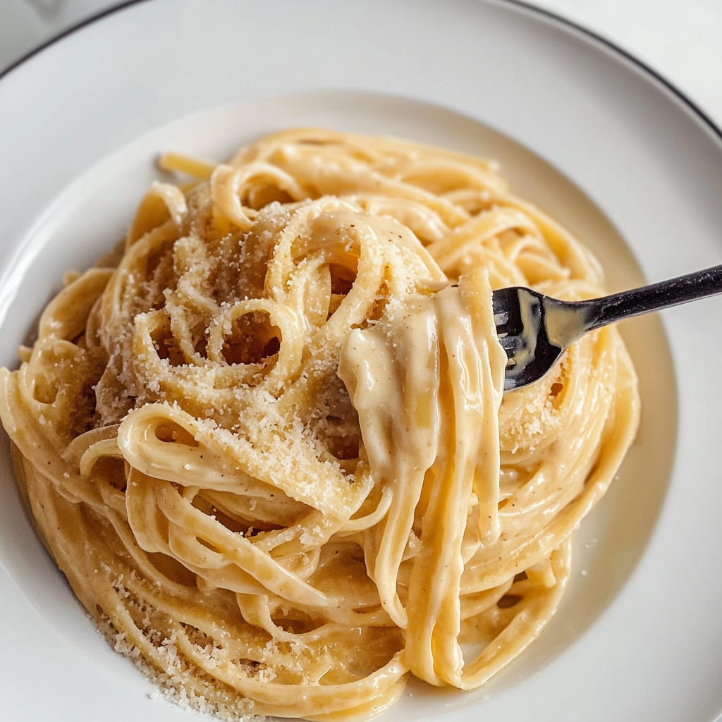 Recipe preparation for Creamy Alfredo Pasta