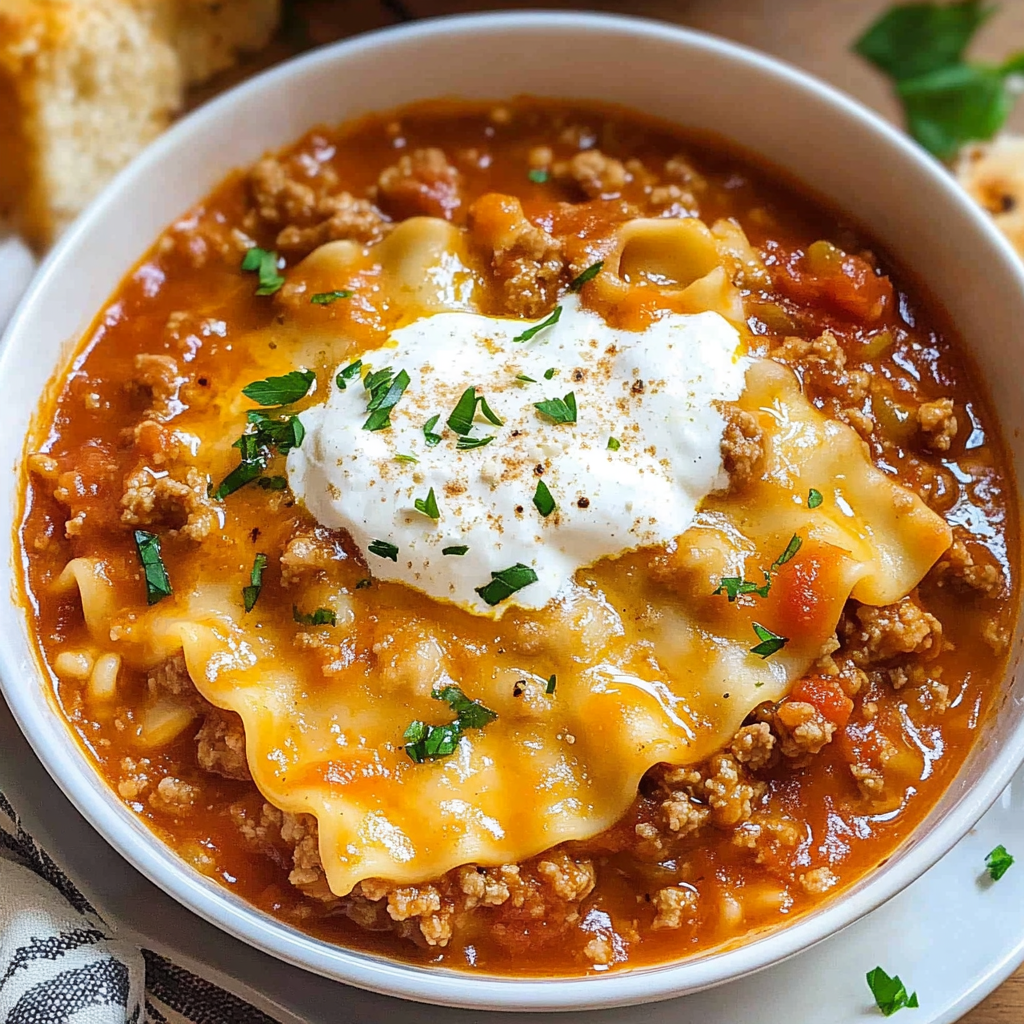 Recipe preparation for One Pot Lasagna Soup