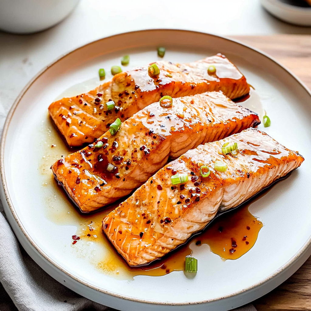 Recipe preparation for Maple Glazed Salmon
