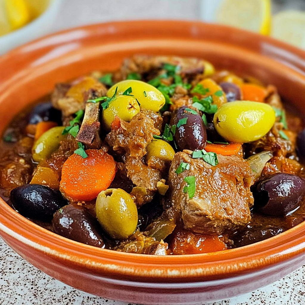 Recipe preparation for Mediterranean Lamb & Olive Tagine