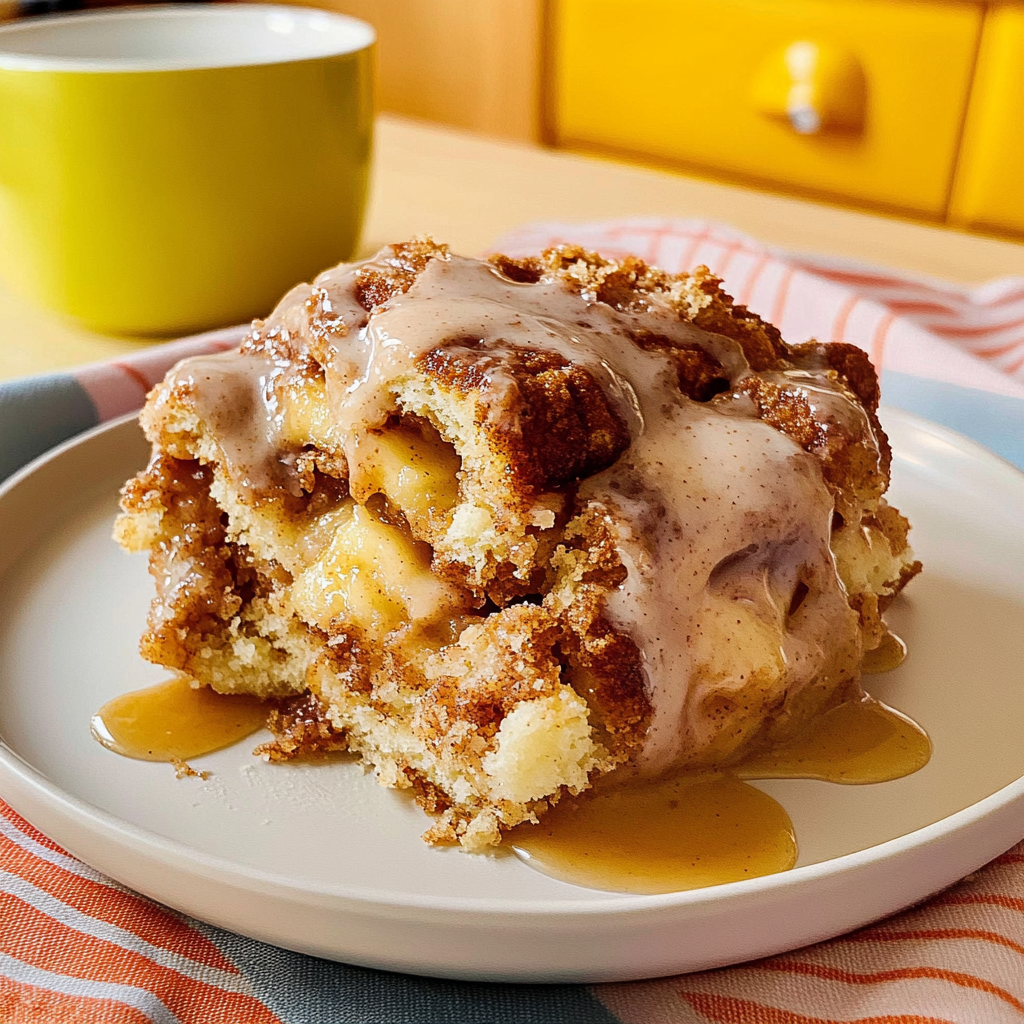 Recipe preparation for Apple Cinnamon Roll Dump Cake