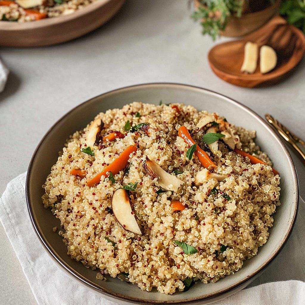 Recipe preparation for Holiday Herb Quinoa Pilaf