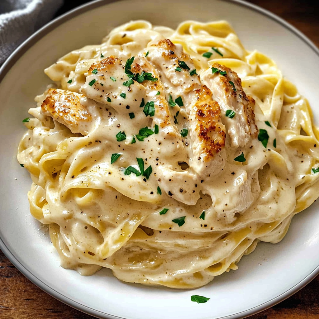 Recipe preparation for Instant Pot Chicken Alfredo Pasta