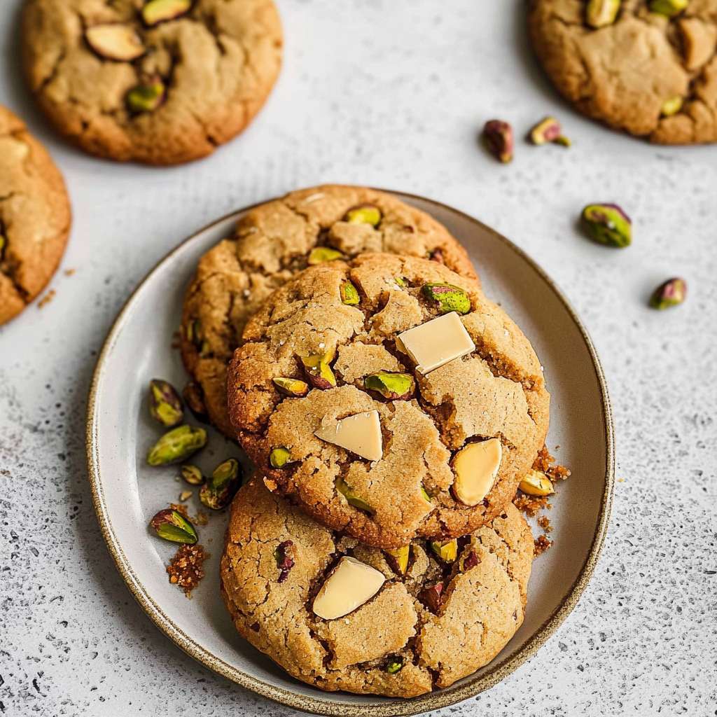 Recipe preparation for White Chocolate Pistachio Cookies