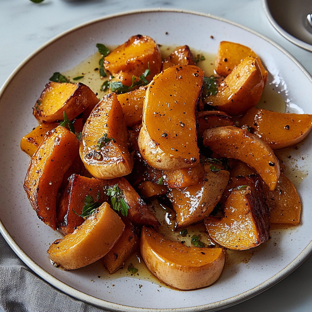 Recipe preparation for Roasted Butternut Squash