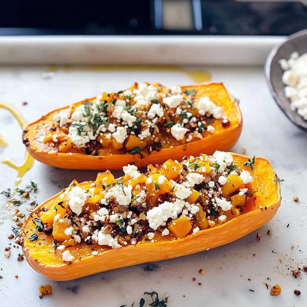 Recipe preparation for Butternut Squash and Whipped Feta Dip