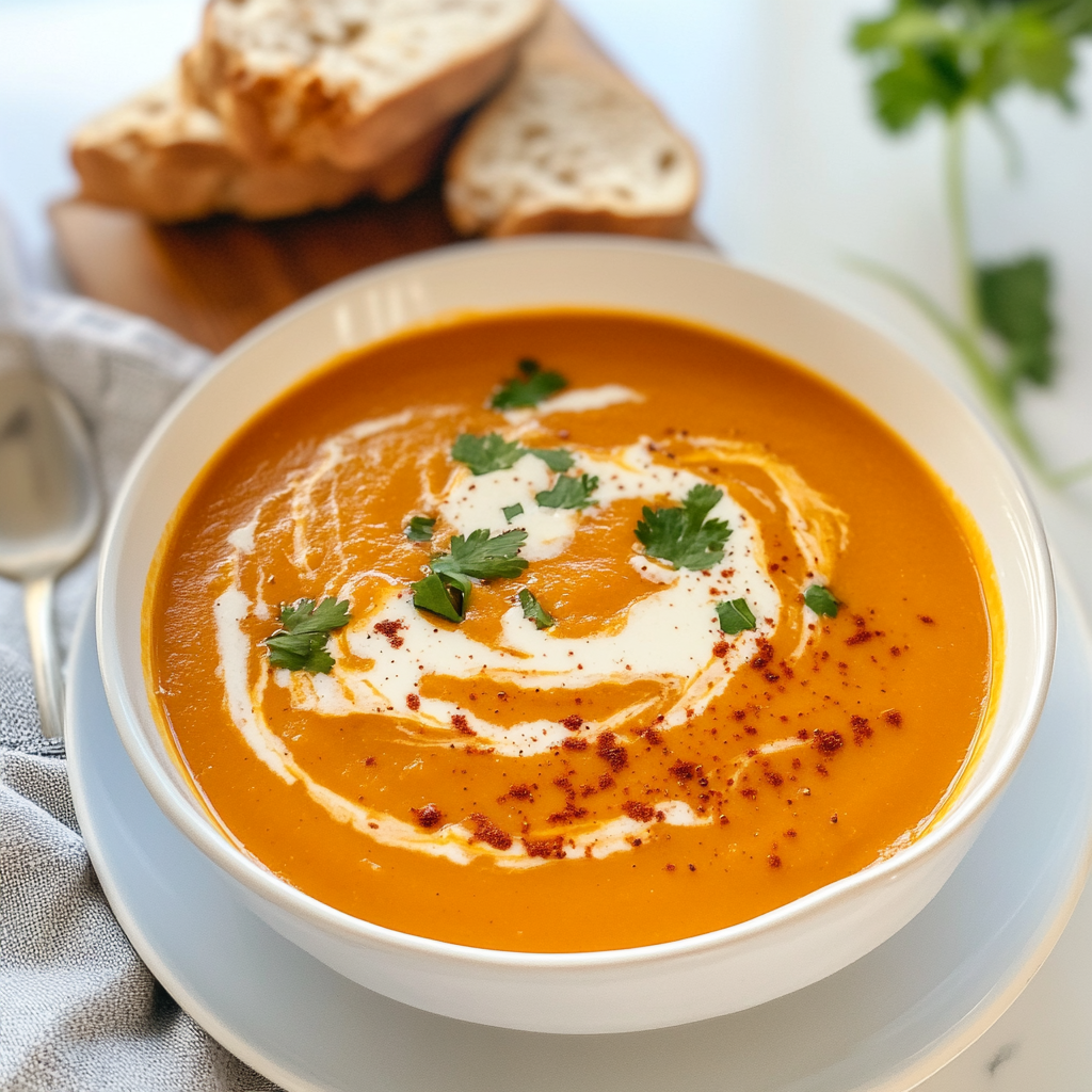 Recipe preparation for Roasted Butternut Squash & Sweet Potato Soup