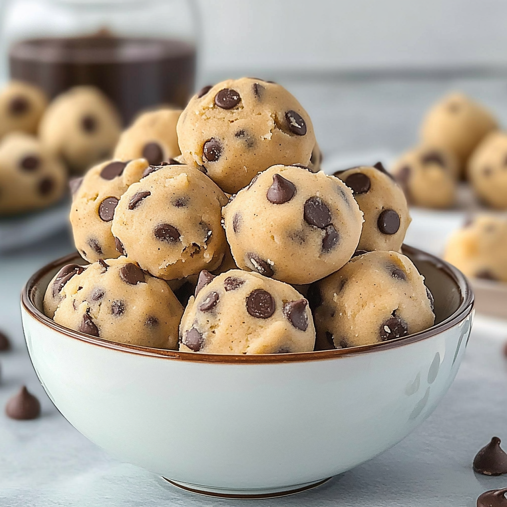 Recipe preparation for No-Bake Cookie Dough Bites
