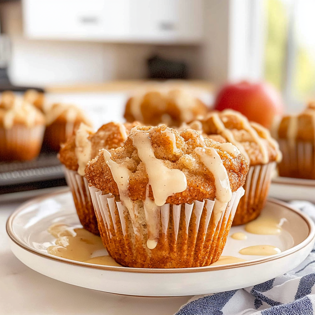 Recipe preparation for Apple Cinnamon Cottage Cheese Muffins