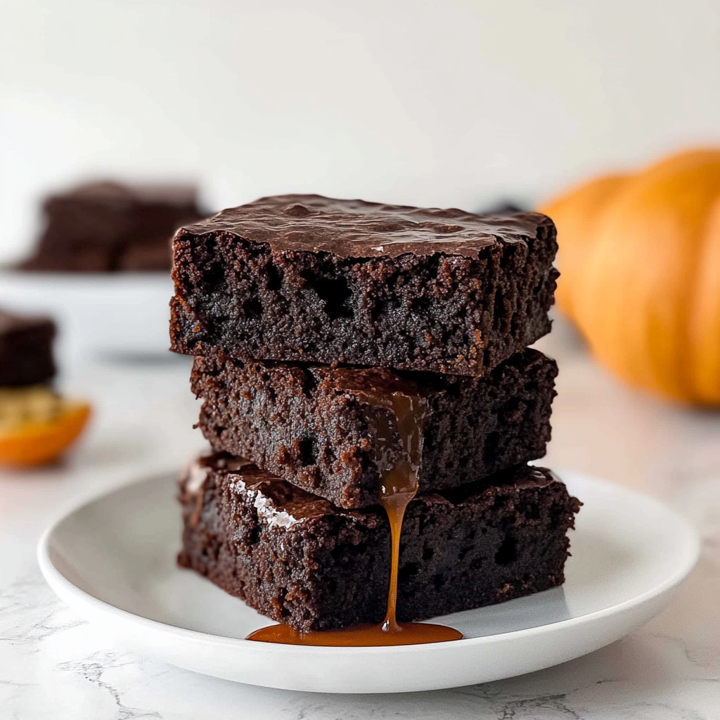 Recipe preparation for flourless Pumpkin Brownies