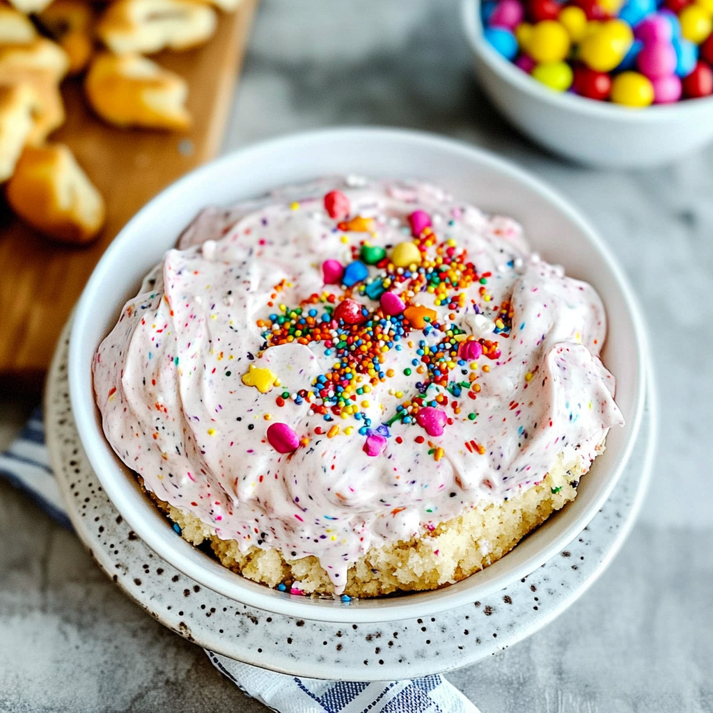 Recipe preparation for Funfetti Cake Dip