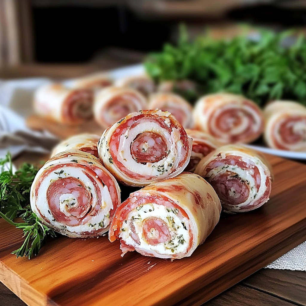 Recipe preparation for Salami Pinwheels