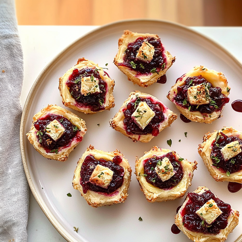 Recipe preparation for Cranberry Brie Bites