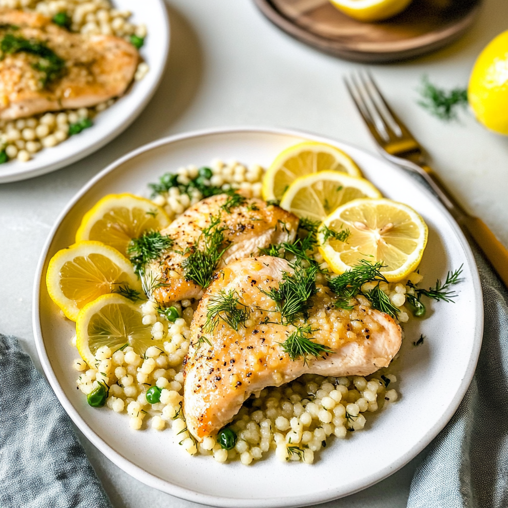 Recipe preparation for Lemon Dill Chicken & Couscous Bowls
