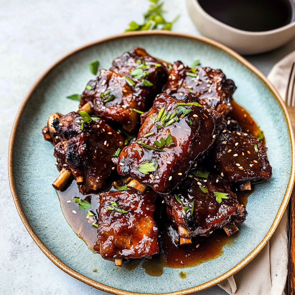 Recipe preparation for Honey Garlic Short Ribs with Star Anise