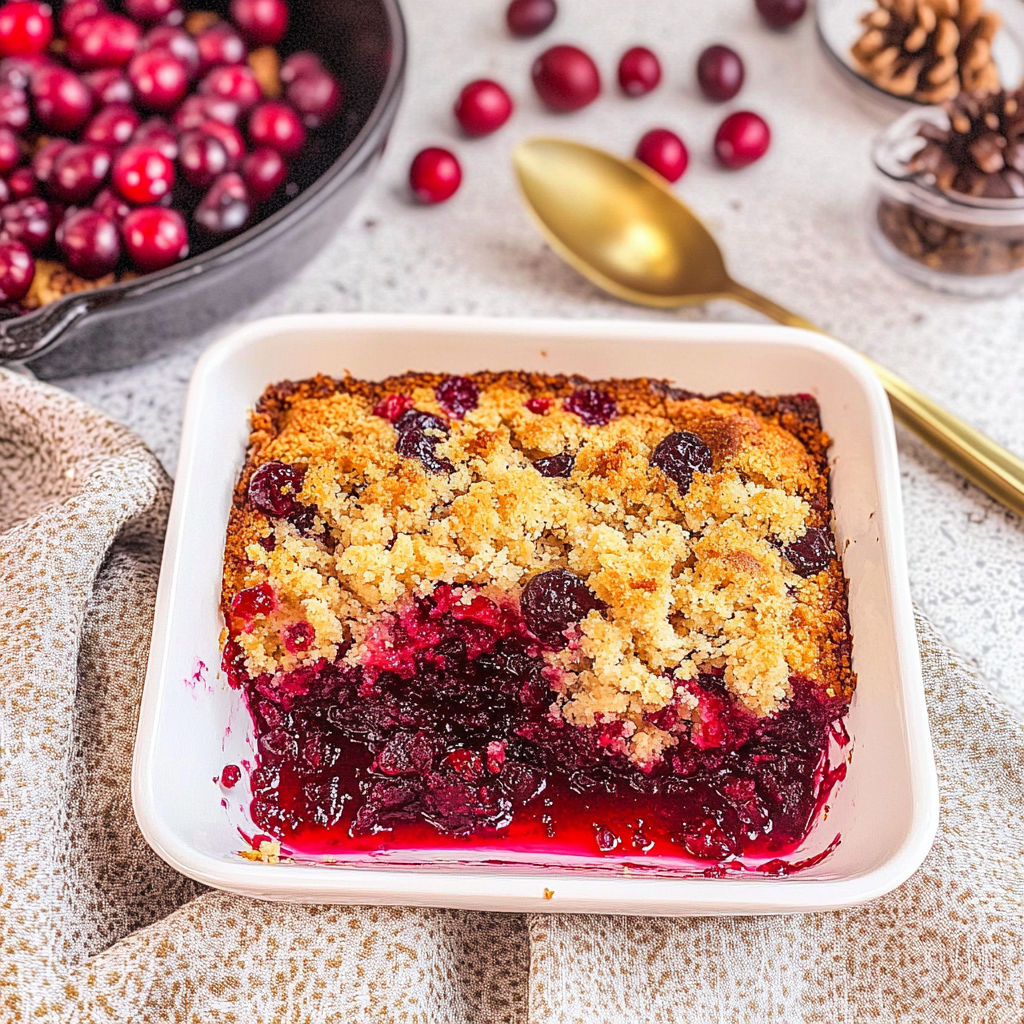 Recipe preparation for Cranberry Dump Cake