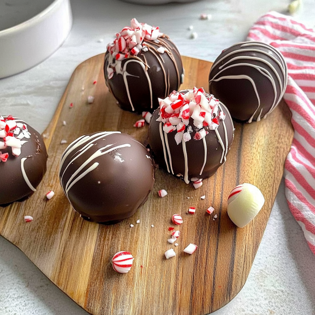 Recipe preparation for Peppermint Hot Chocolate Bombs