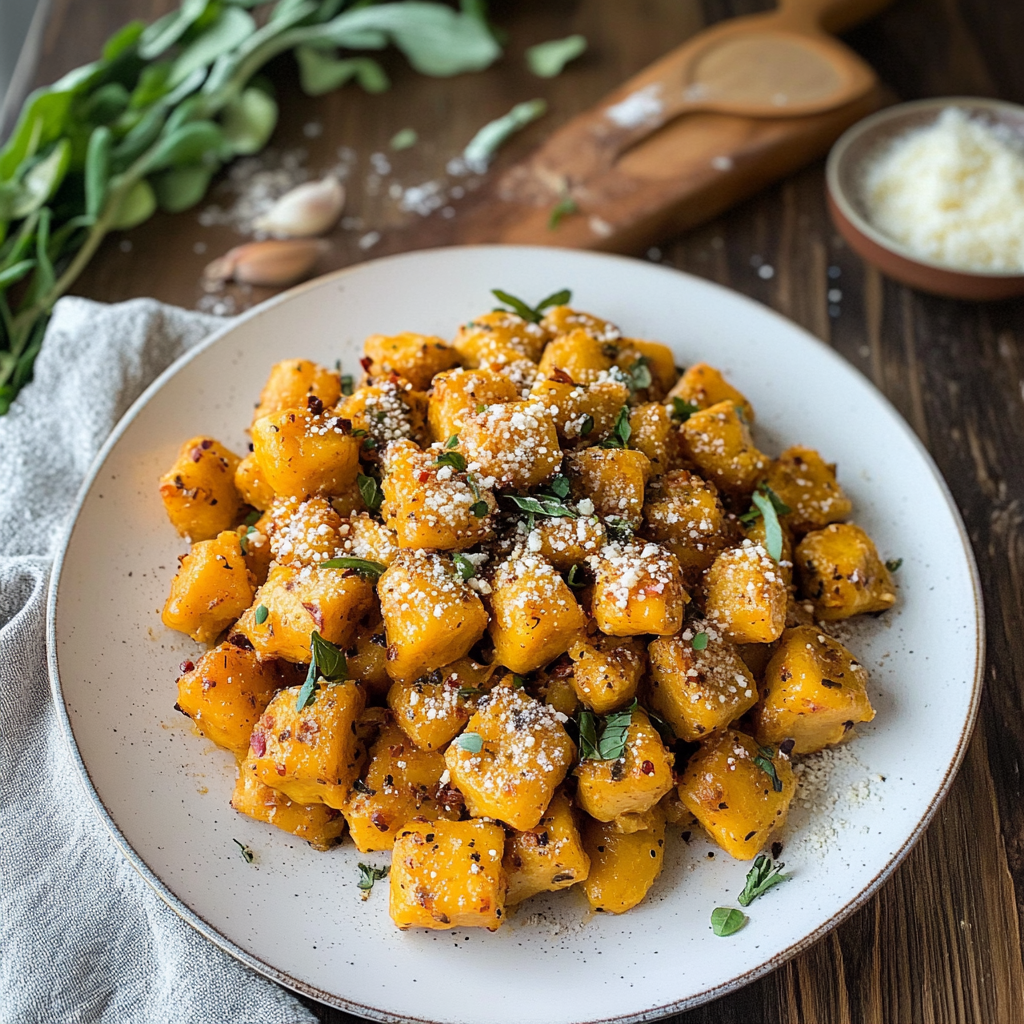 Recipe preparation for Pumpkin Ricotta Gnocchi