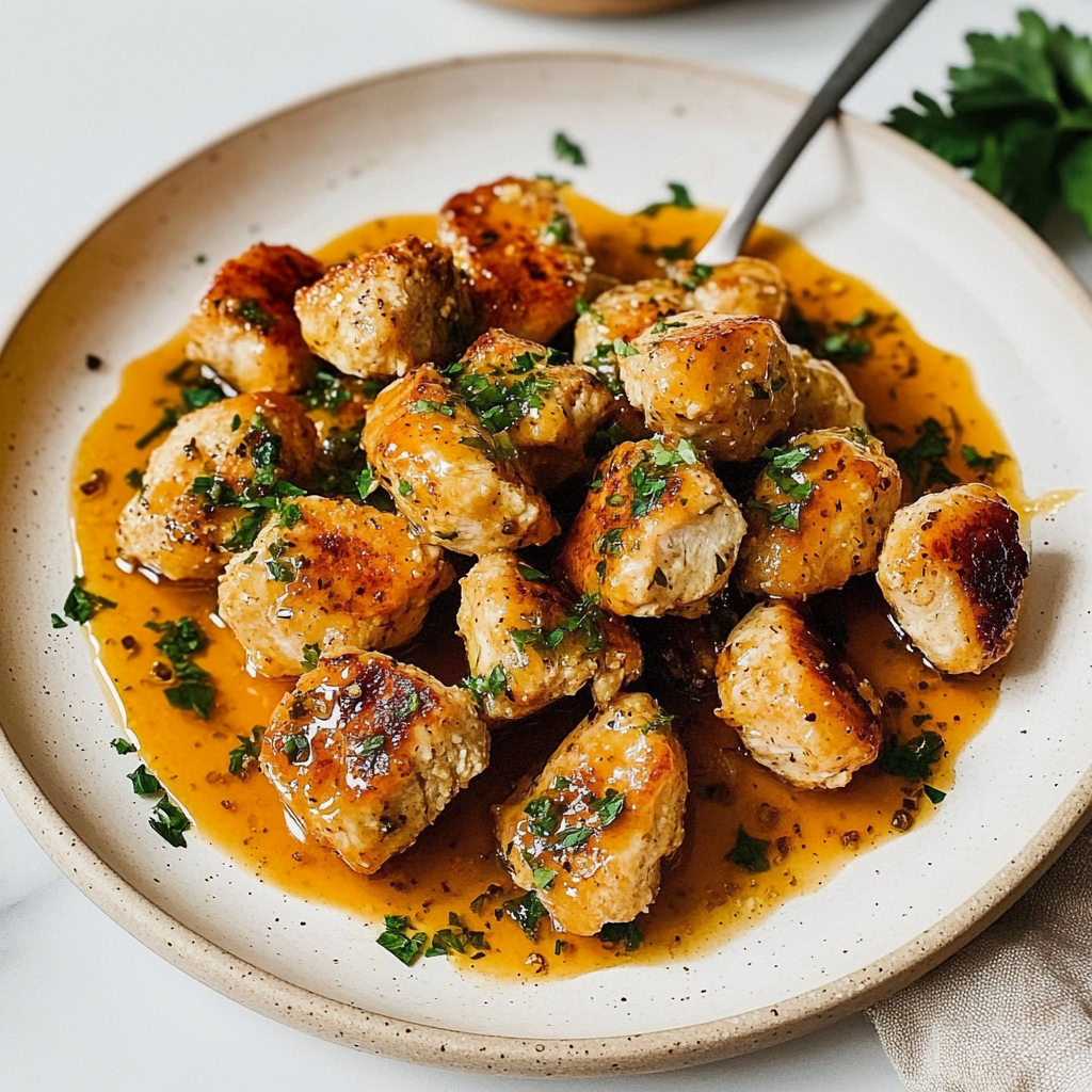 Recipe preparation for Garlic Butter Turkey Bites