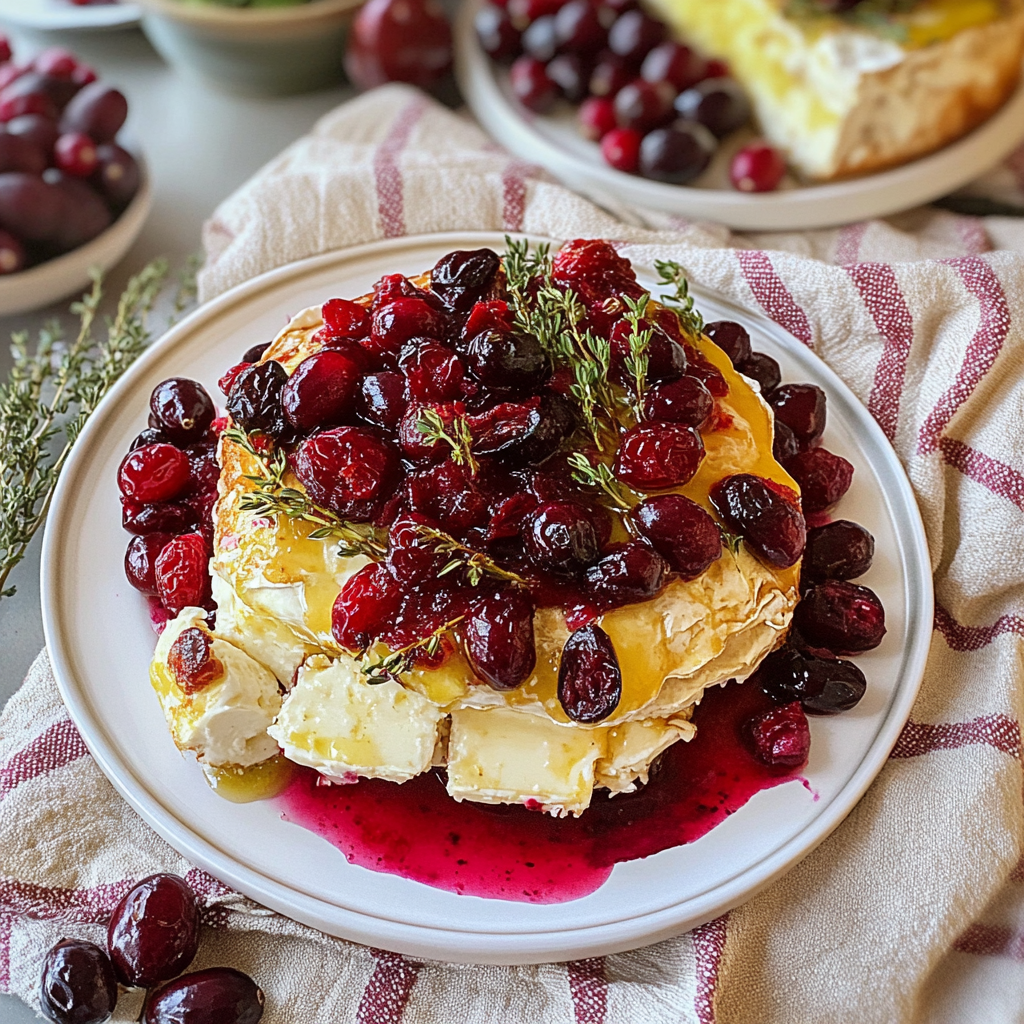 Recipe preparation for Baked Brie with Cranberries