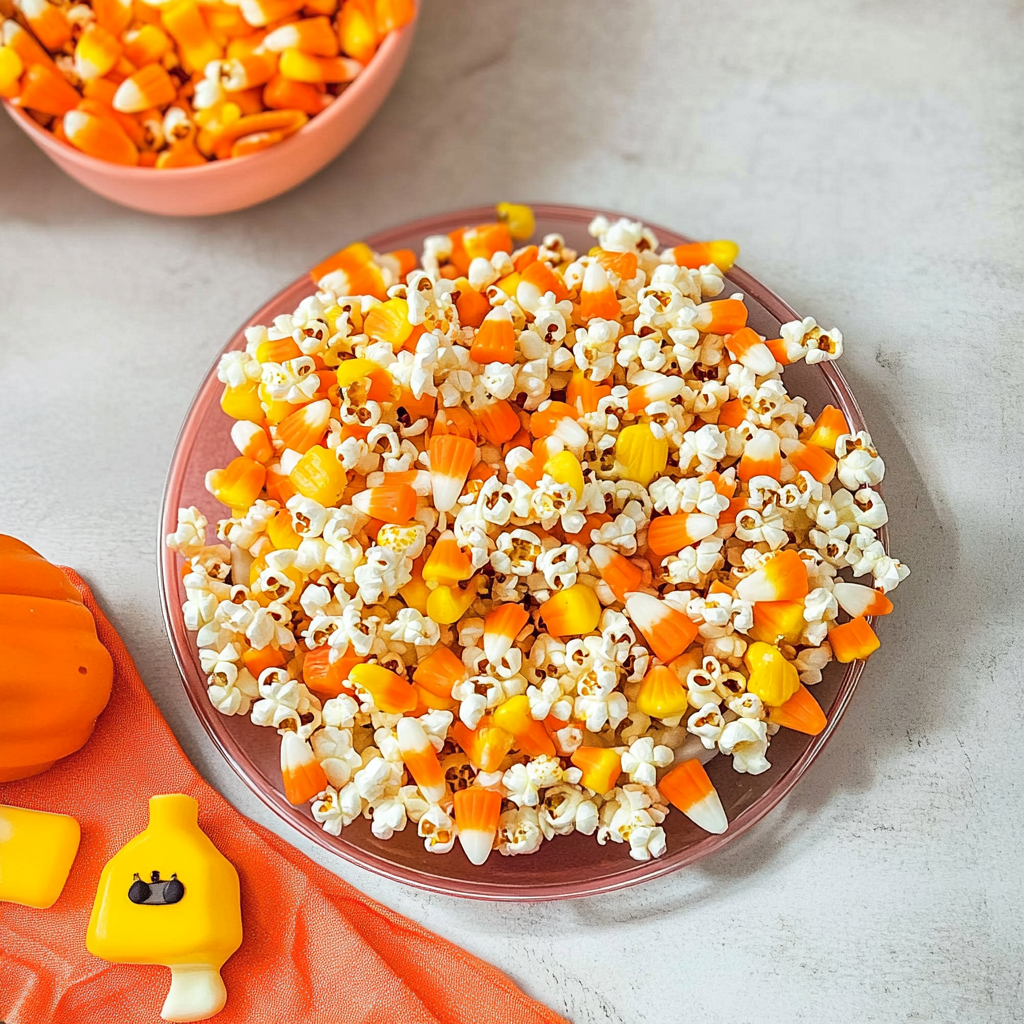 Recipe preparation for Candy Corn Popcorn