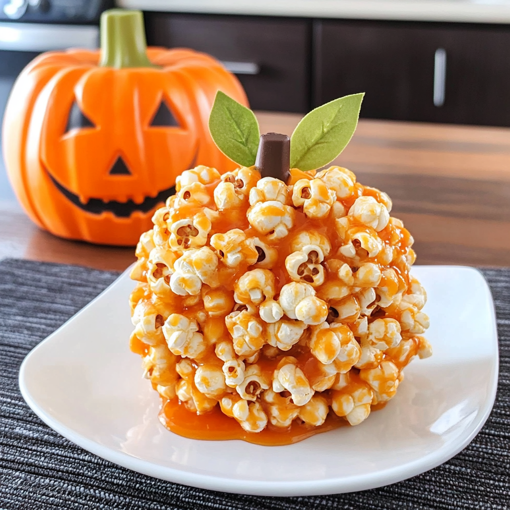 Recipe preparation for Jack-O’-Lantern Popcorn Balls