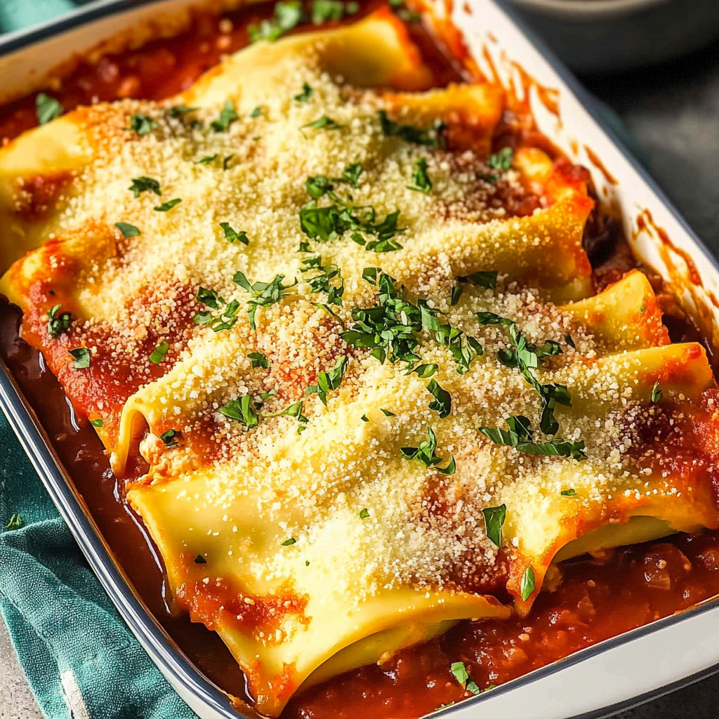 Recipe preparation for authentic Italian manicotti