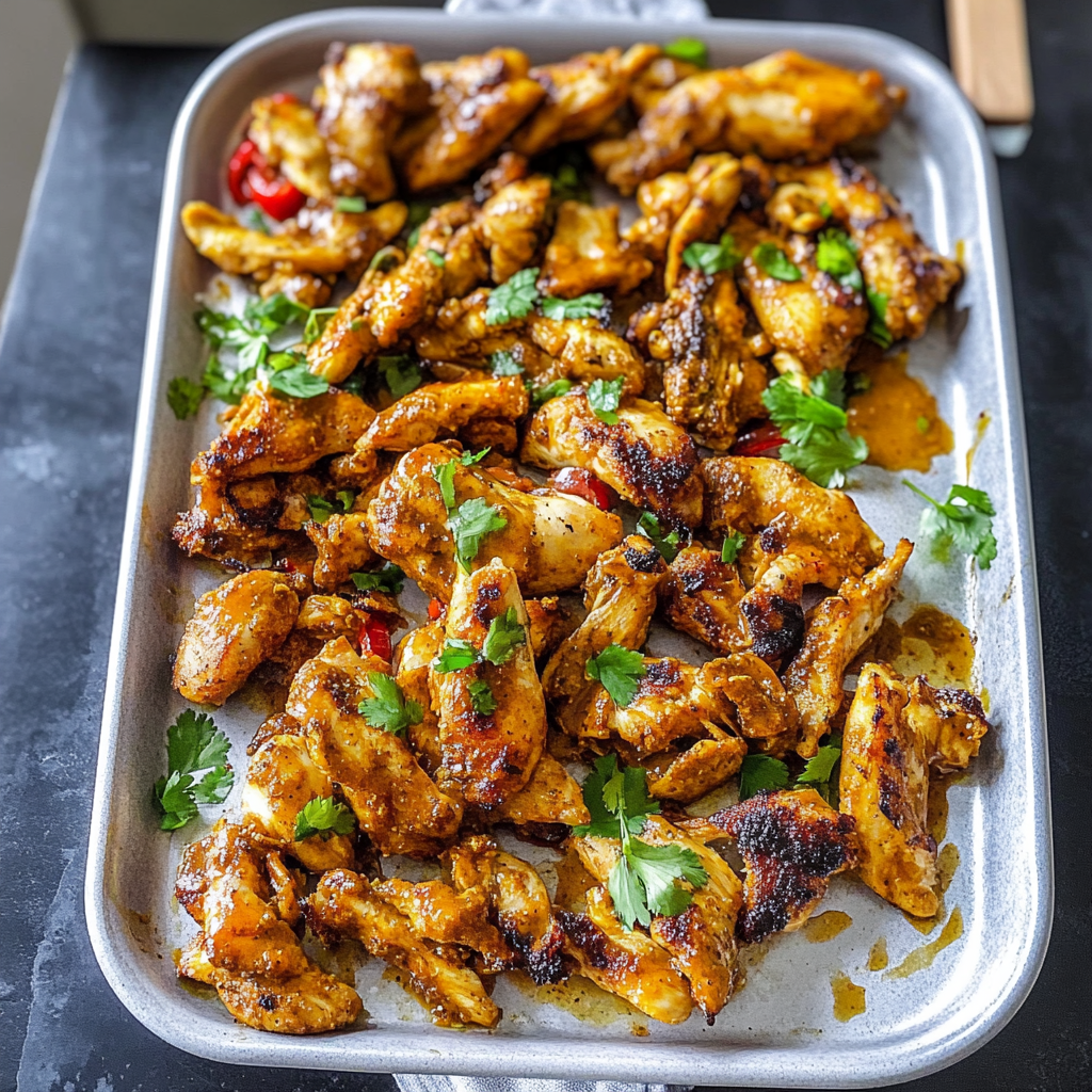 Recipe preparation for Sheet Pan Chicken Shawarma