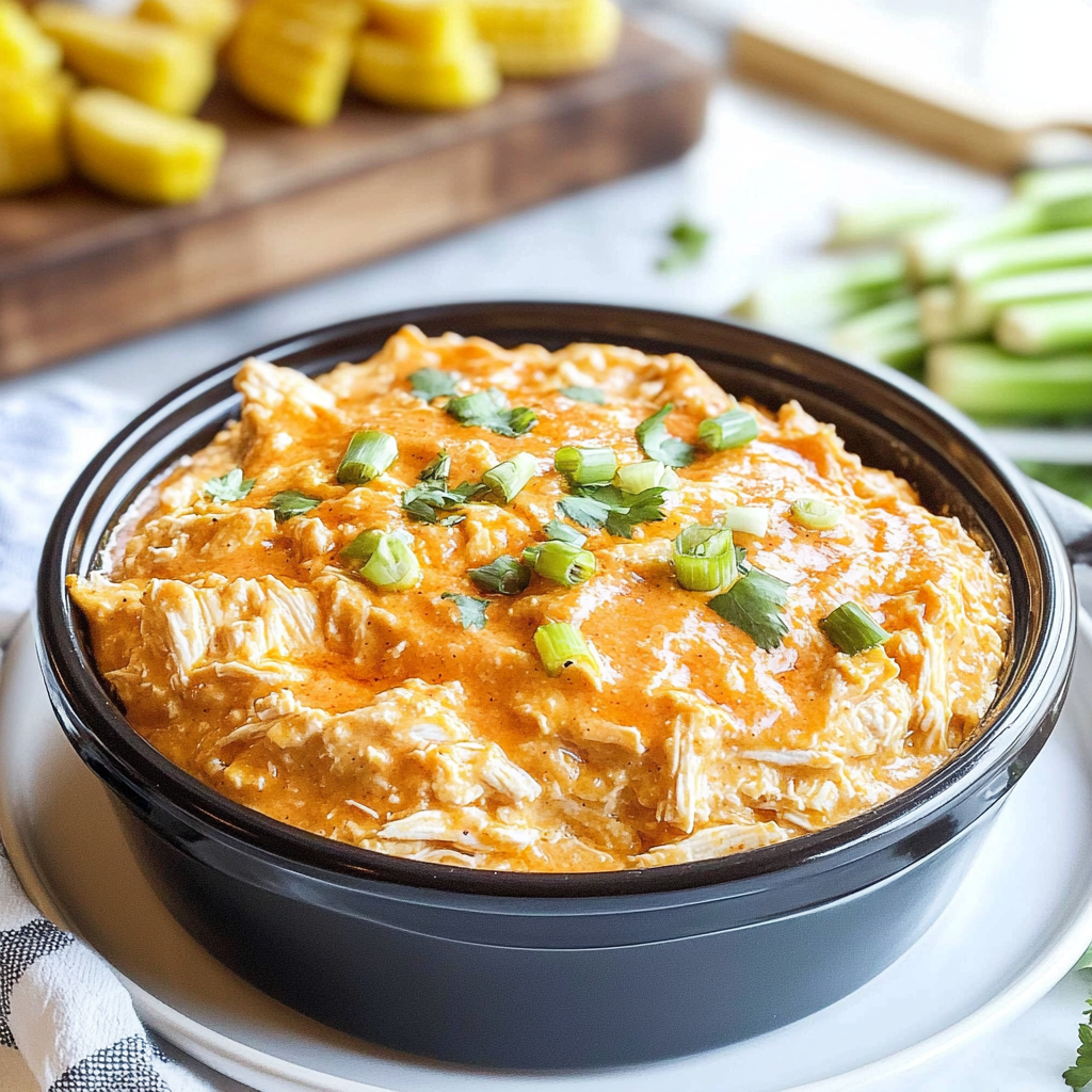 Recipe preparation for Slow Cooker Buffalo Chicken Dip