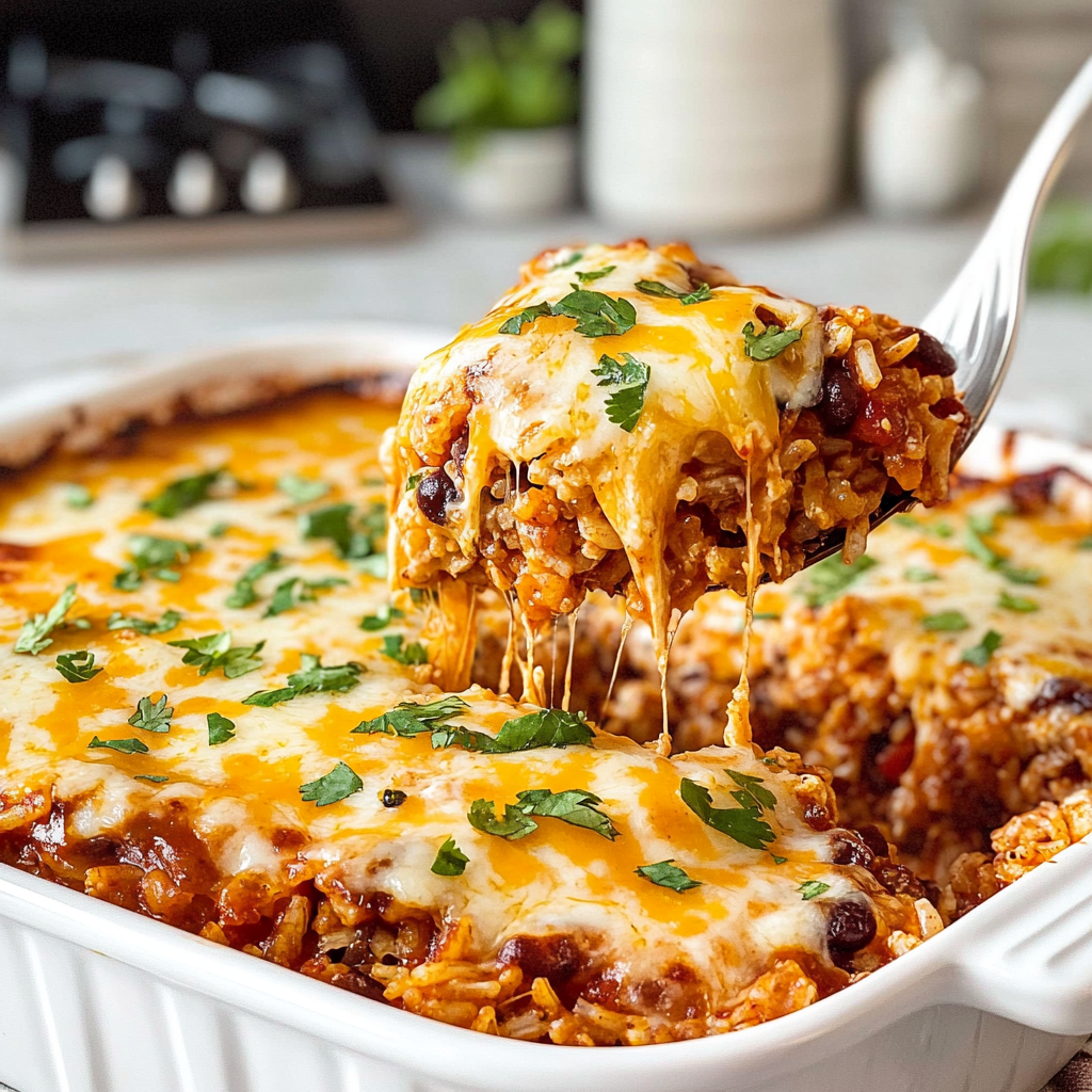 Recipe preparation for Taco Rice Casserole