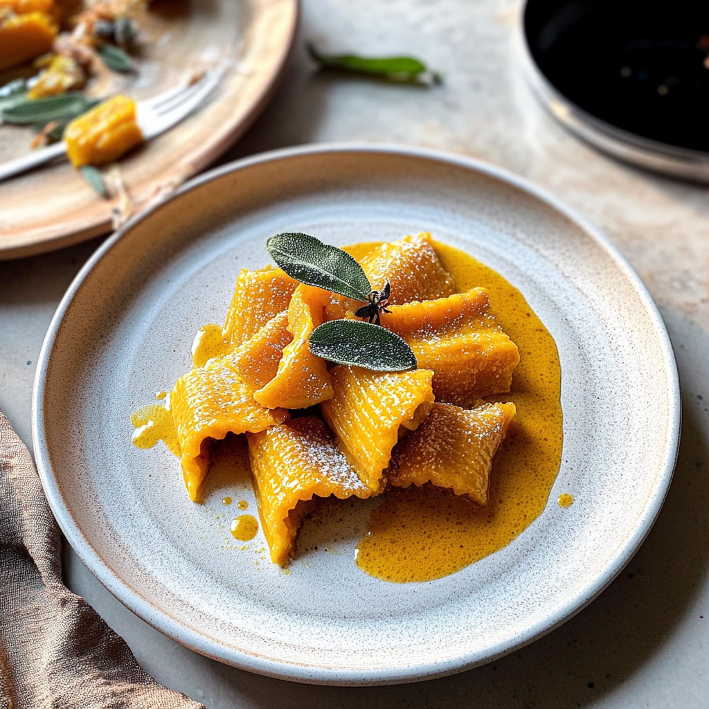 Recipe preparation for Caramelle with Sweet Potato Filling