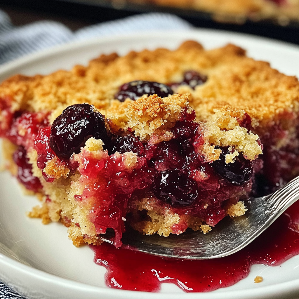Recipe preparation for Cranberry Dump Cake