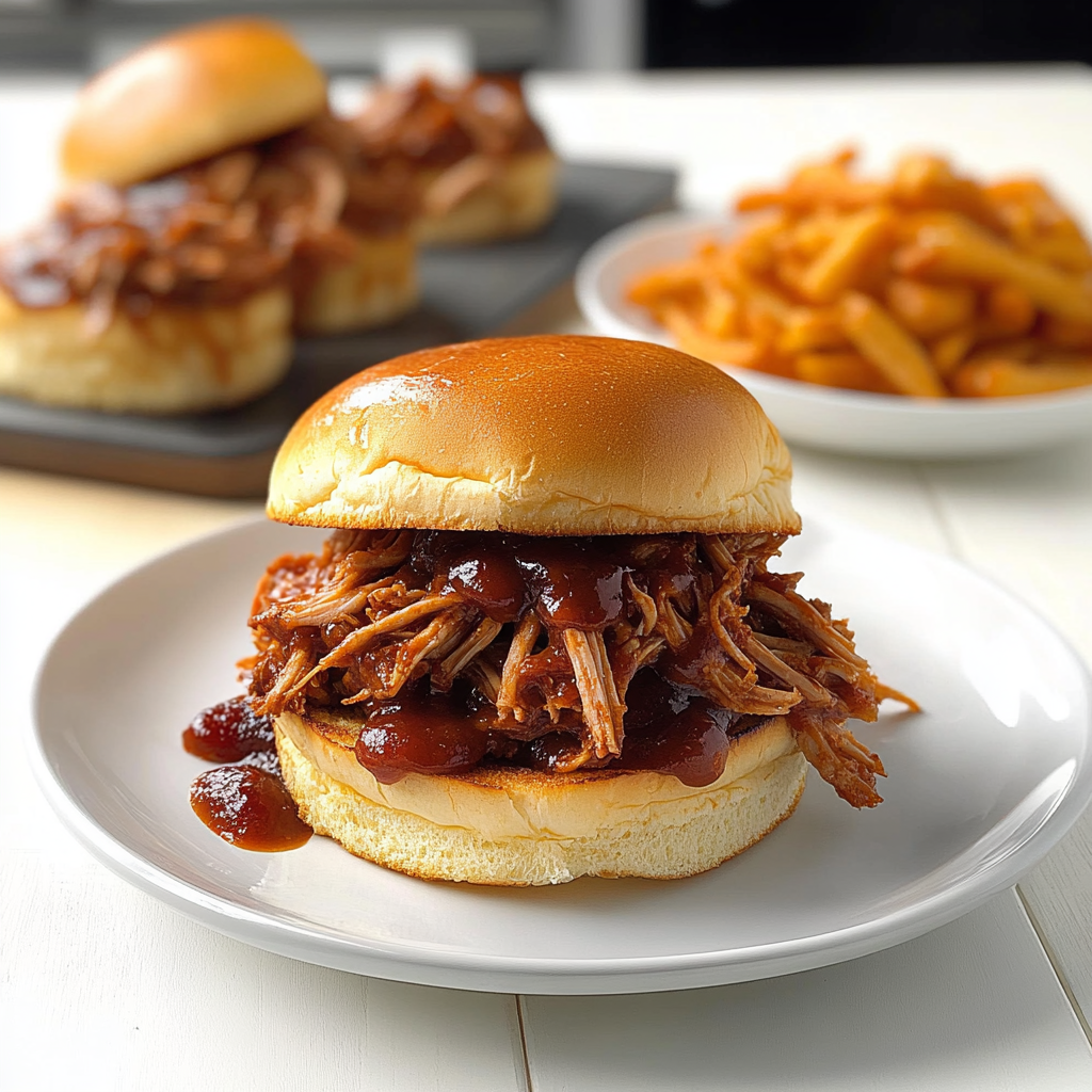 Recipe preparation for Cranberry Chipotle BBQ Pulled Pork Sliders