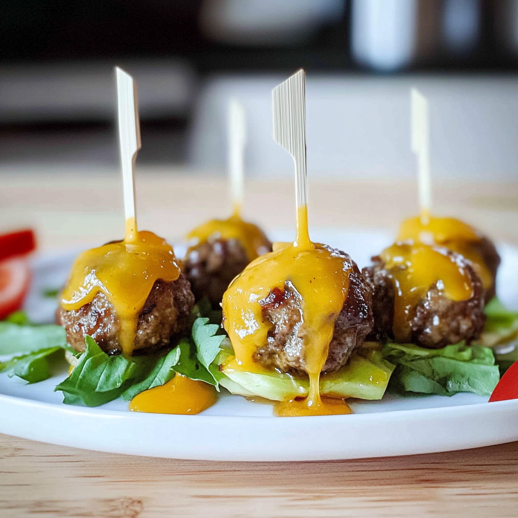 Recipe preparation for Cheeseburger Meatballs Ever