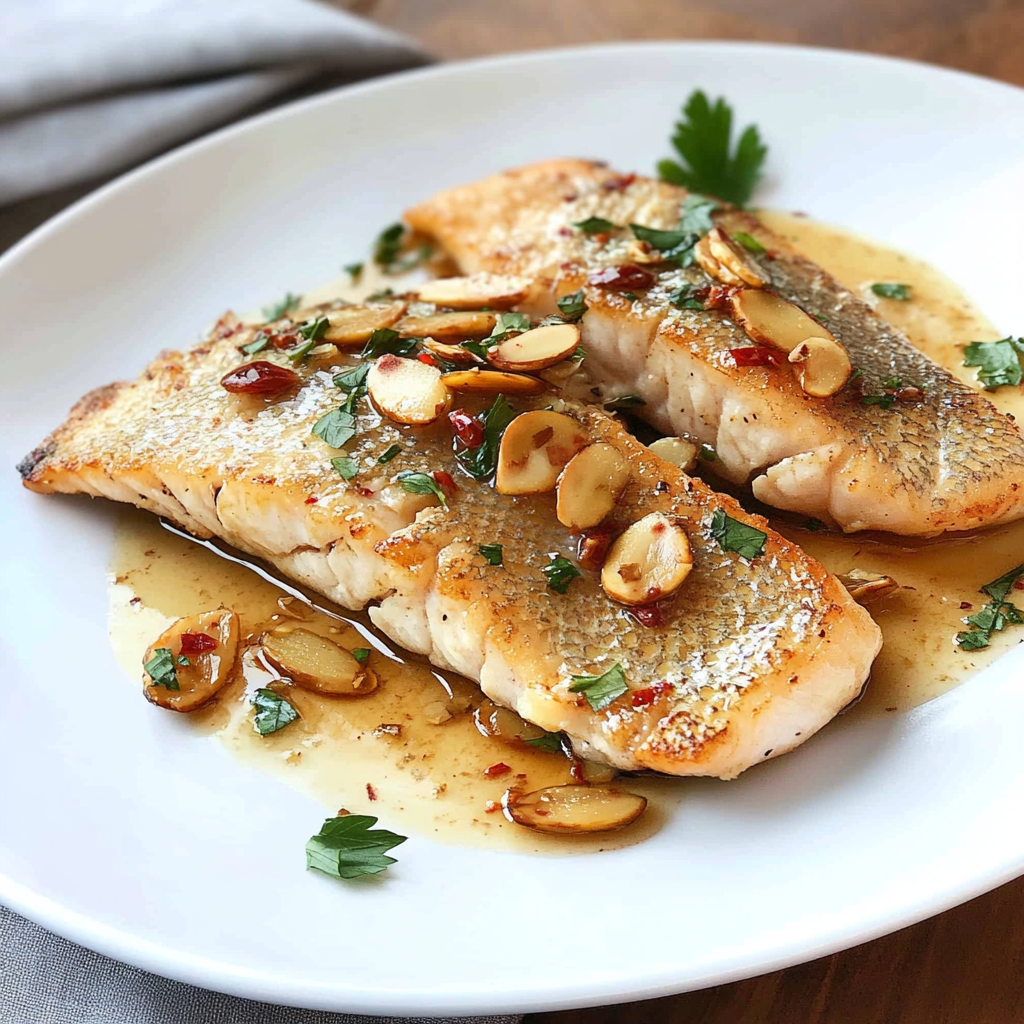 Recipe preparation for Fish Almondine