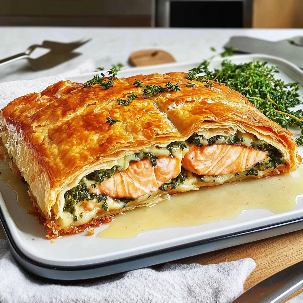 Recipe preparation for Salmon Wellington