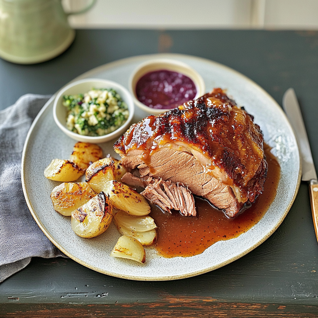 Recipe preparation for German pork roast