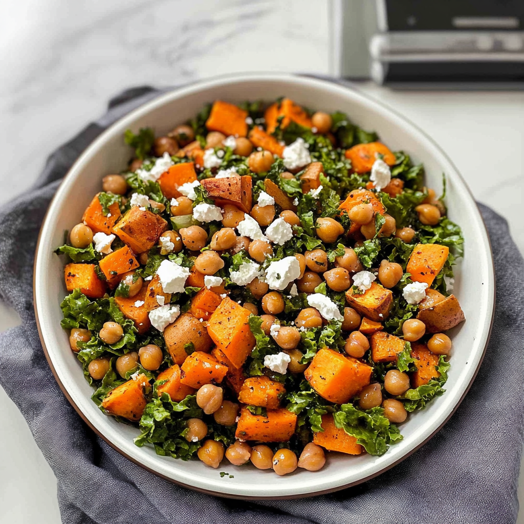 Recipe preparation for Roasted Chickpea And Sweet Potato Salad
