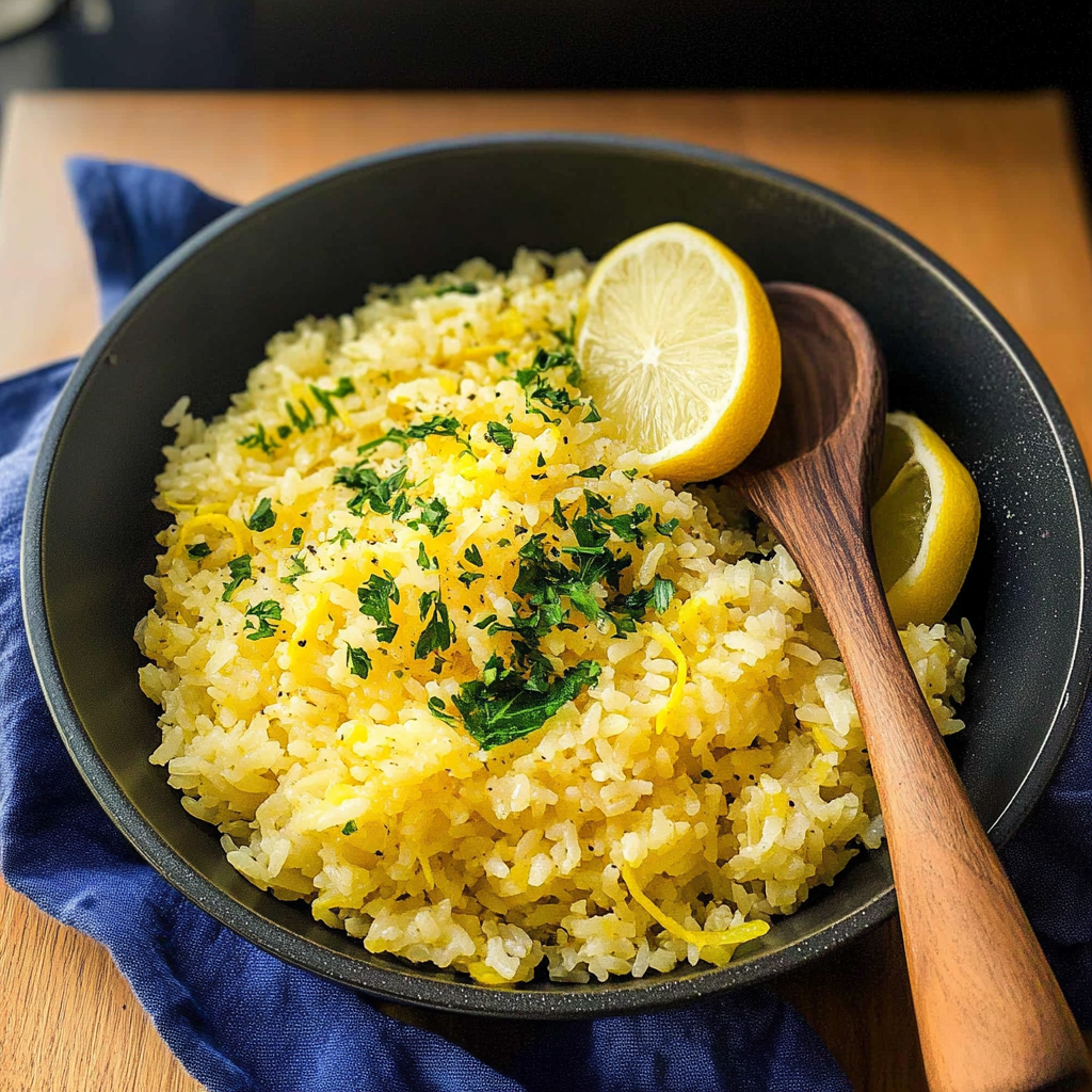 Recipe preparation for Lemon Rice Side Dish