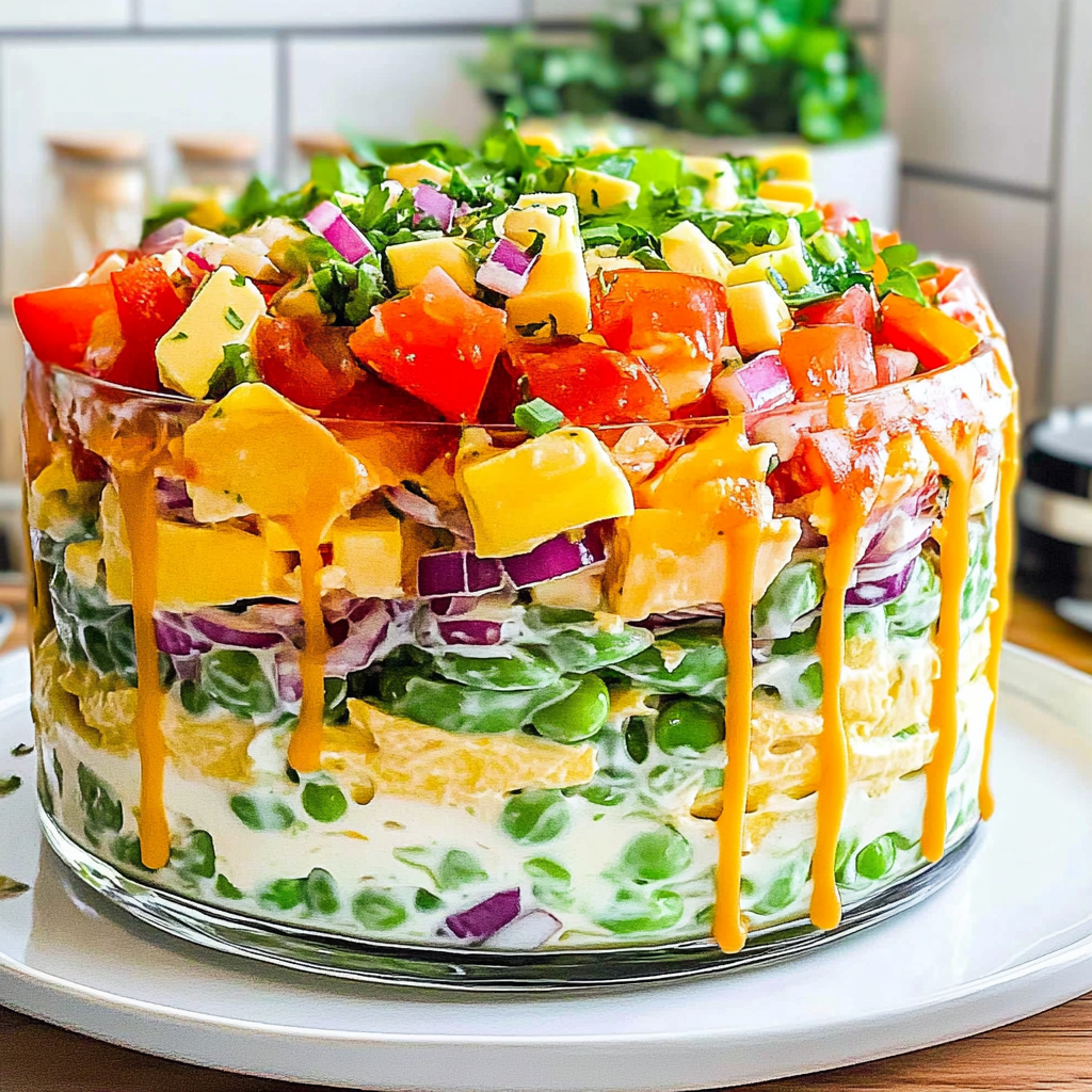 Recipe preparation for 7 Layer Salad