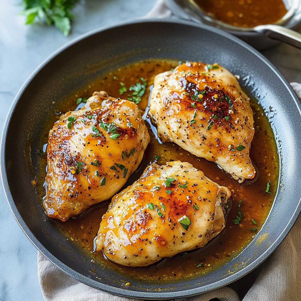 Recipe preparation for Maple Mustard Glazed Chicken