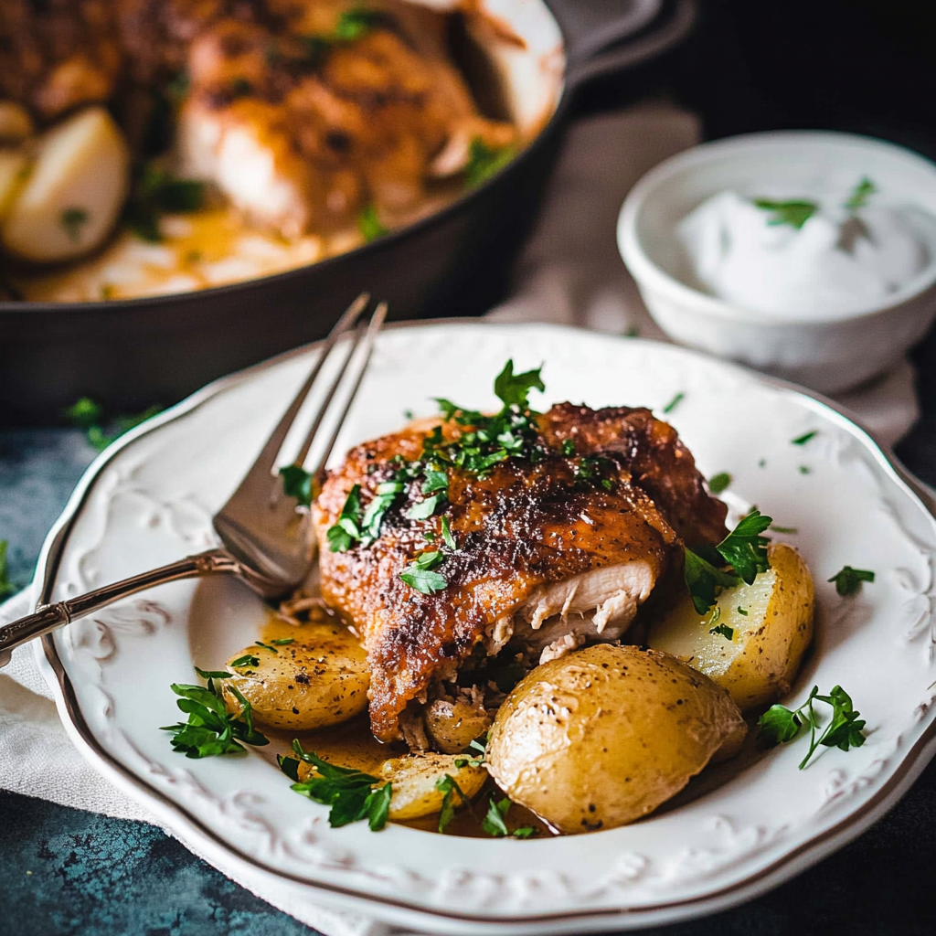 Recipe preparation for One-Pot Buttermilk Chicken and Potatoes Casserole