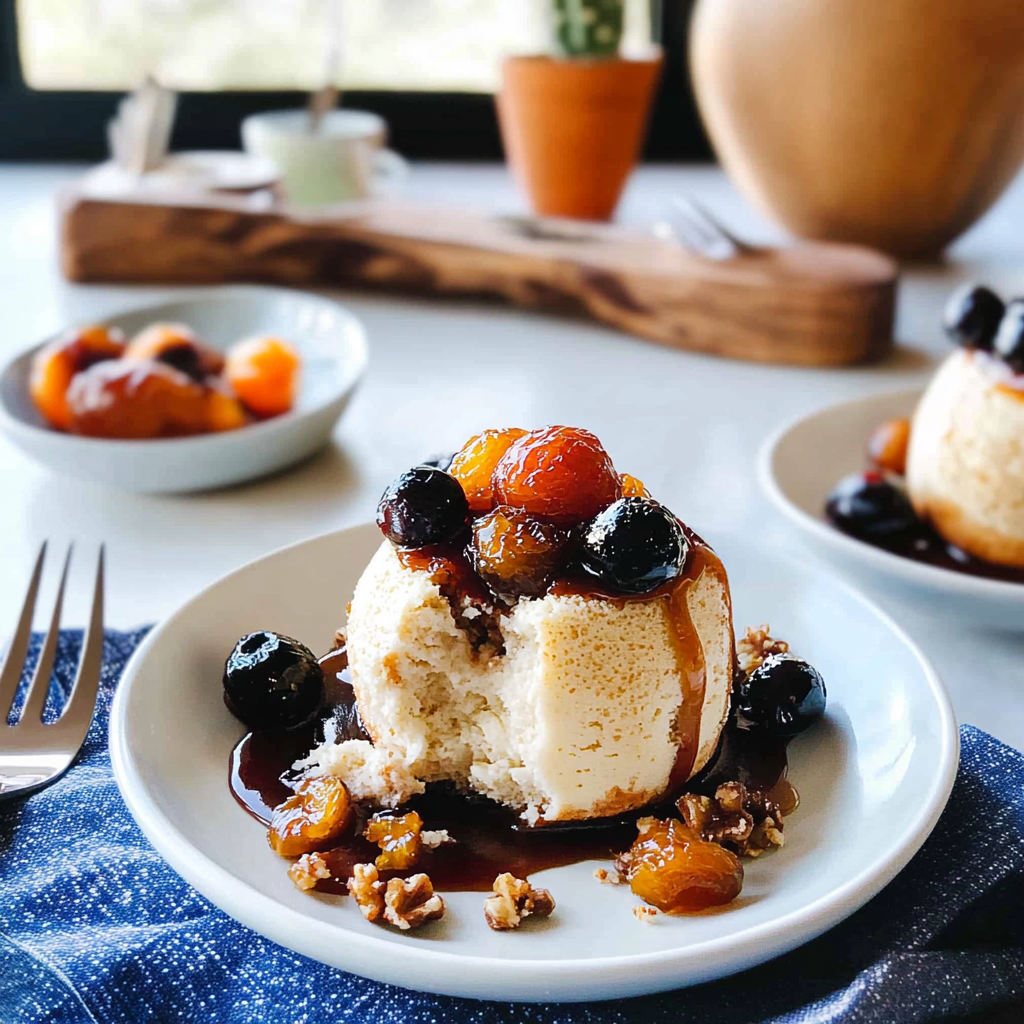 Recipe preparation for Pouding Chômeur with Date Syrup