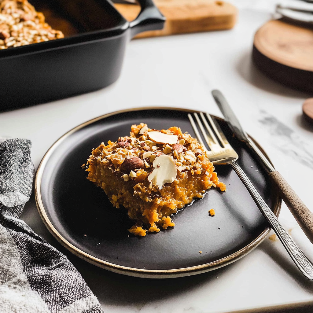 Recipe preparation for Sweet Potato Casserole with Hazelnuts