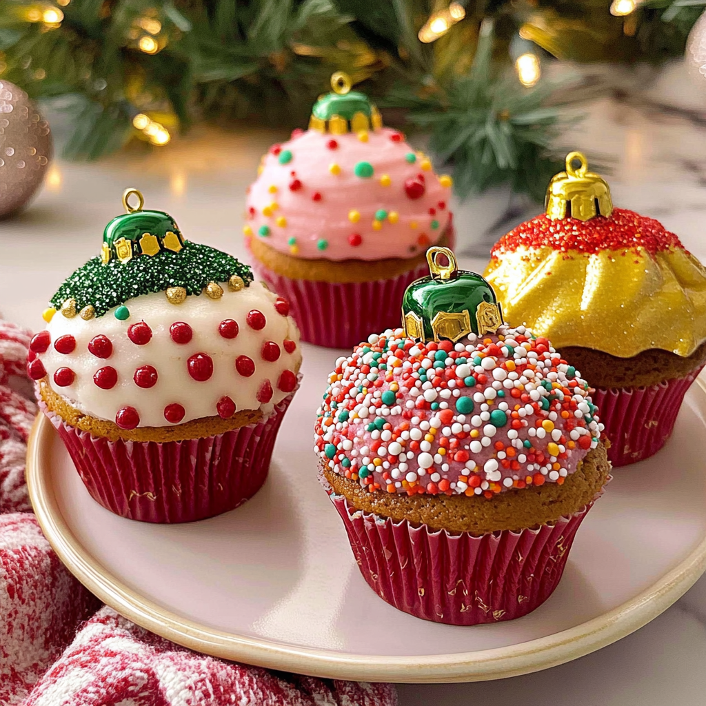 Recipe preparation for Christmas Ornament Cupcakes