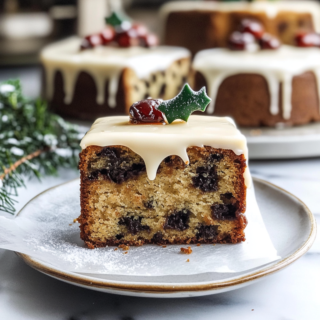 Recipe preparation for Easy Christmas Cake Traybake