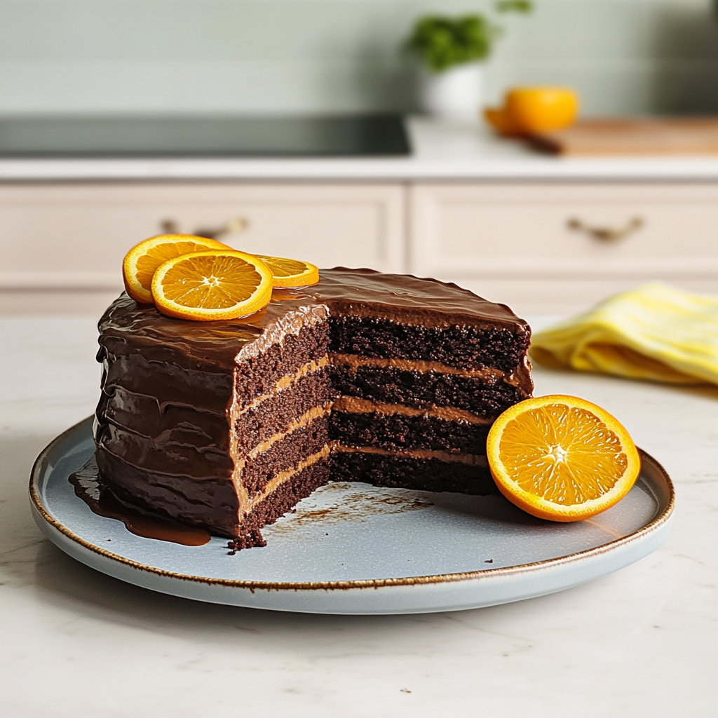 Recipe preparation for Chocolate Orange Layer Cake