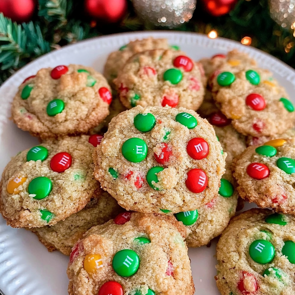 Recipe preparation for Mini M&M Christmas Cookies