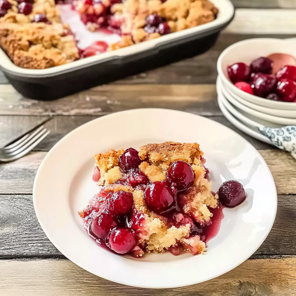 Recipe preparation for Cherry and Almond Extract Dump Cake