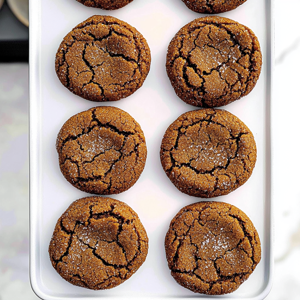 Recipe preparation for Soft Ginger Molasses Crinkle Cookies